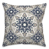 Blue/Gray Quitaque Faded Medallions Outdoor Square Pillow Cover & Insert, B16-DS111