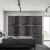 Black Rahem 106.3'' W x 71'' H 6 - Panel Bamboo/Rattan Folding Room Divider