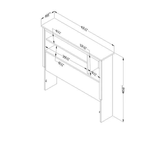 White Raiden Twin Bookcase Headboard