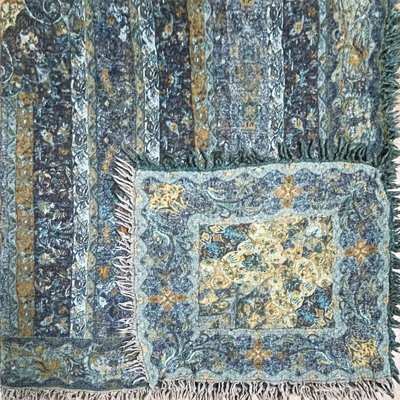 80" X 80" Rain Forest Boiled Wool Throw