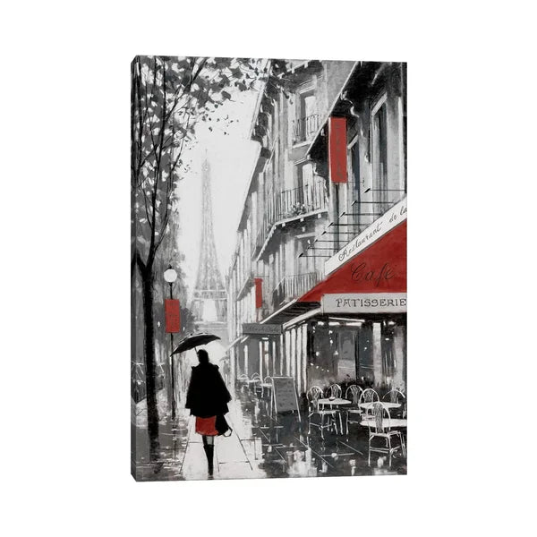 12" H x 8" W x 0.75" D Rainy Paris I by E.A. Orme - Wrapped Canvas Painting