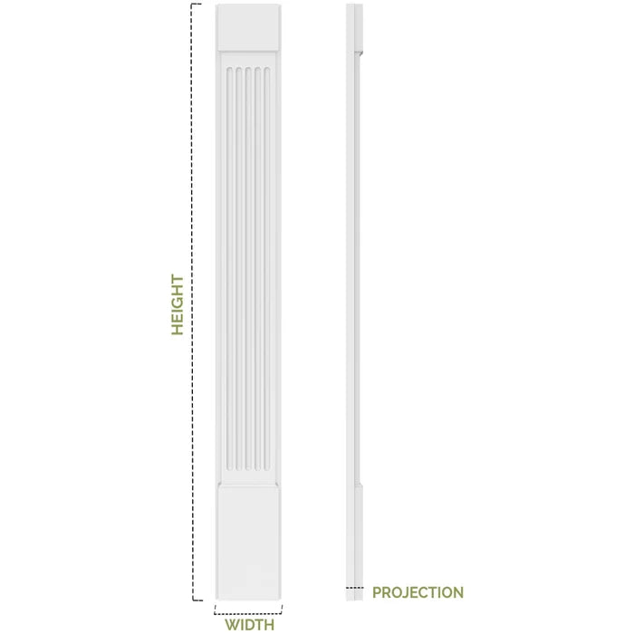 Standard Capital & Base Raised Panel PVC Pilaster 90 x 4 (Set of 2 ...