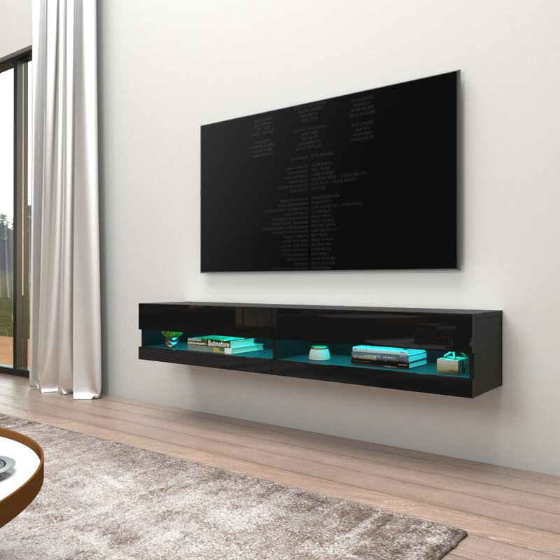Black/Black Ramsdell Floating TV Stand for TVs up to 78" CYB216