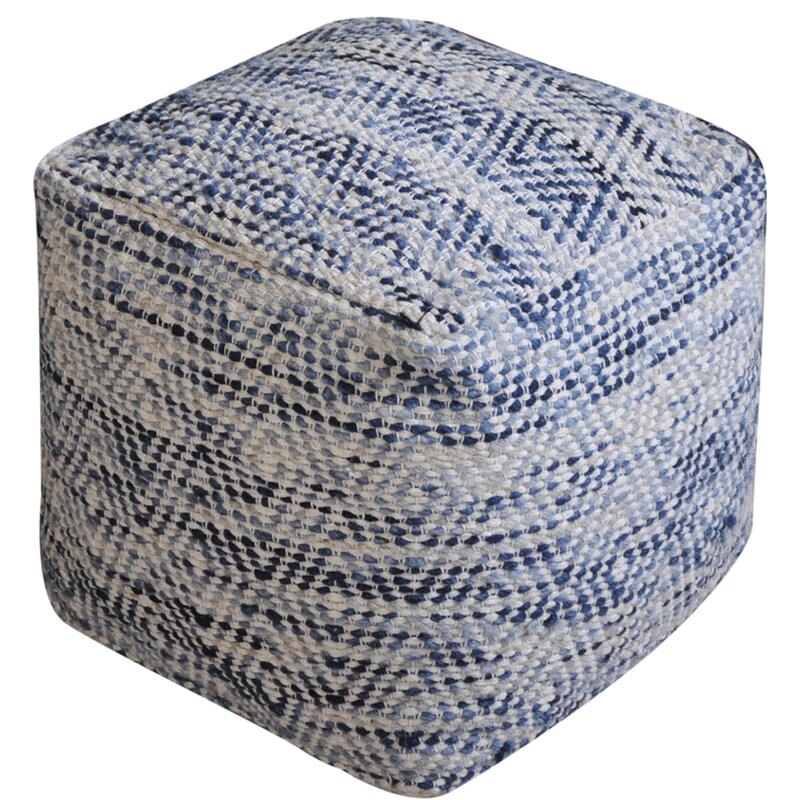 Randal 16' wool geometric pouf Dr378