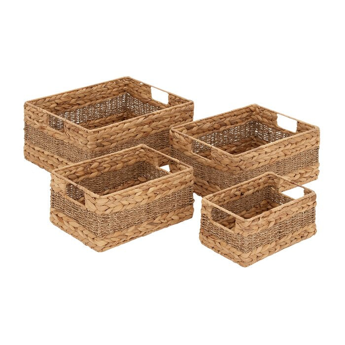 4 Piece Wicker/Rattan Basket Set (Set of 2) LX5322