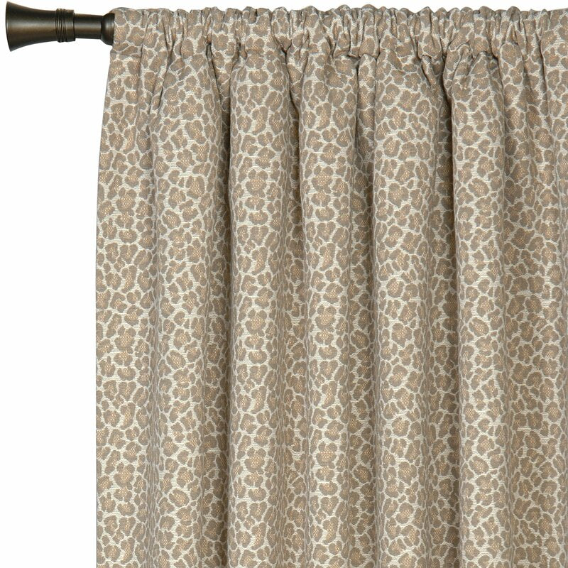 Rayland Cotton Blend Animal Print Room Darkening Rod Pocket Single Curtain Panel (Set of 2) KB286