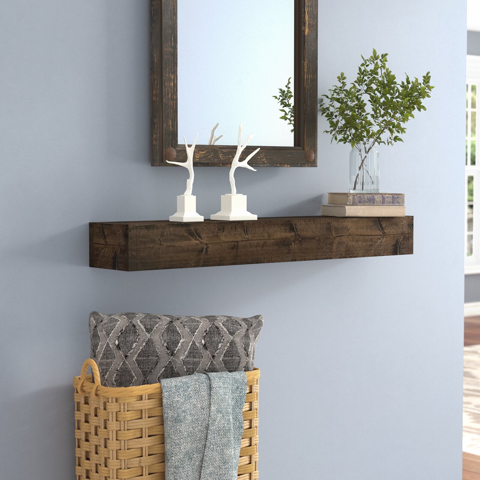 Rayle Pine Solid Wood Floating Shelf CL304