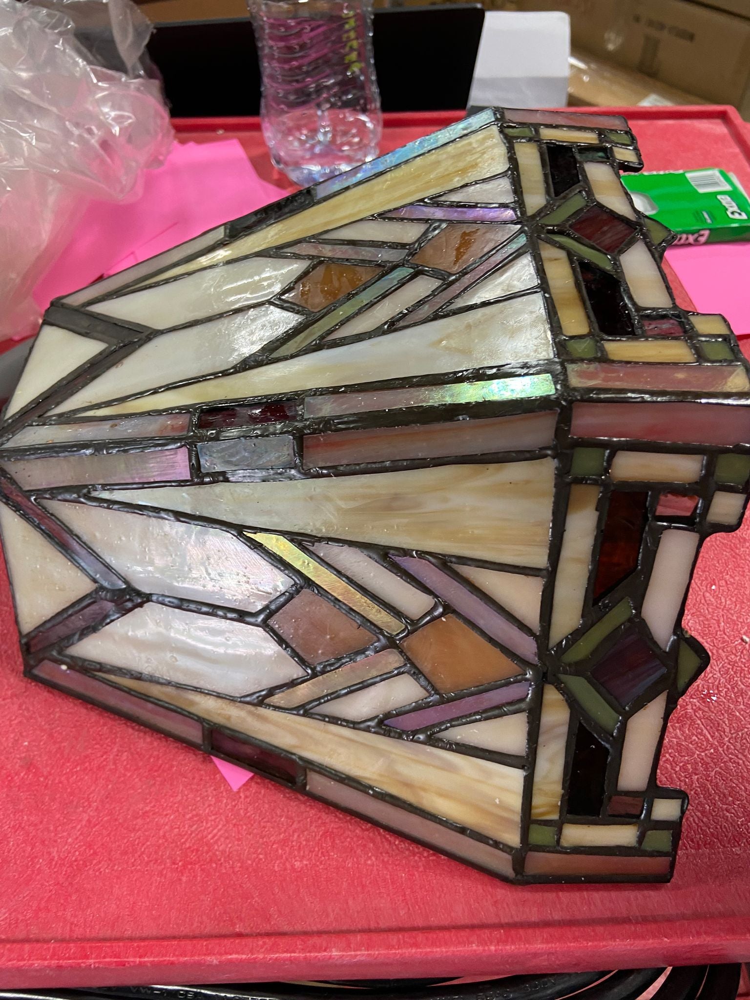 Barstow Stained Glass Wireless LED Wall Sconce with Remote