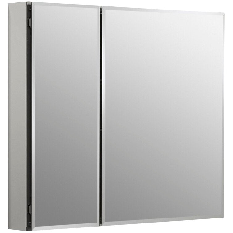 26" H x 30" W x 4.81" D Recessed or Surface Mount Frameless 2 Medicine Cabinet with 2 Adjustable Shelves