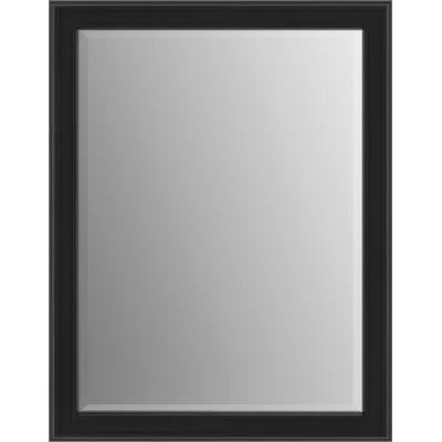 35.63" x 27.76" Matte Black Rectangle Wall Mirror