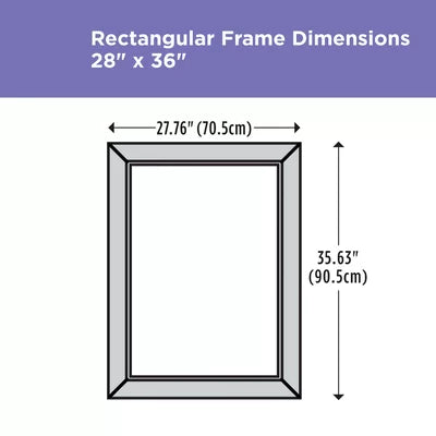 35.63" x 27.76" Matte Black Rectangle Wall Mirror