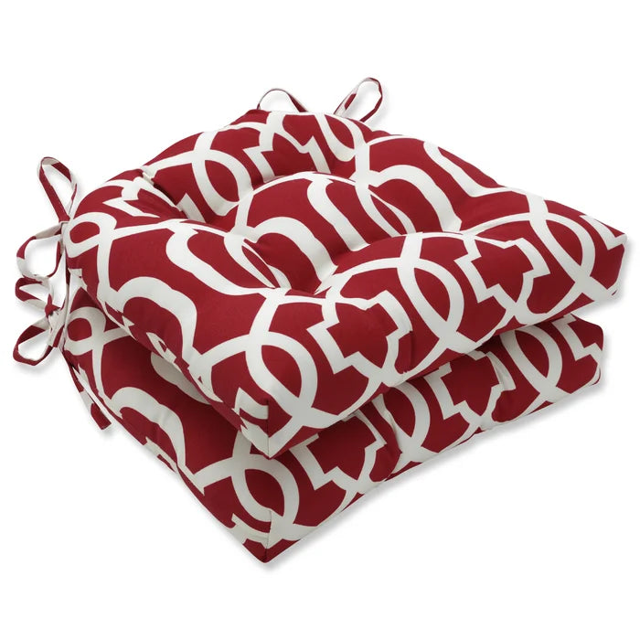 16" W Red 2 - Piece Outdoor Chair Pad (Set of 2)