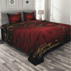 Red/Black/Gold Microfiber Traditional Coverlet / Bedspread Set, Queen