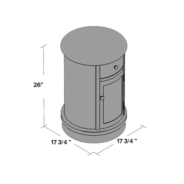 Regan Solid Wood Drum End Table with Storage, Dark Cherry (#K5745)