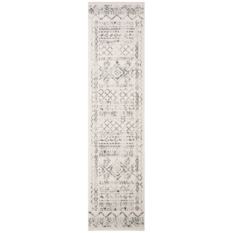 2' x 5' Rentz Southwestern Area Rug in Ivory/Gray