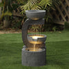 Resin Tiered Pots Fountain with Light