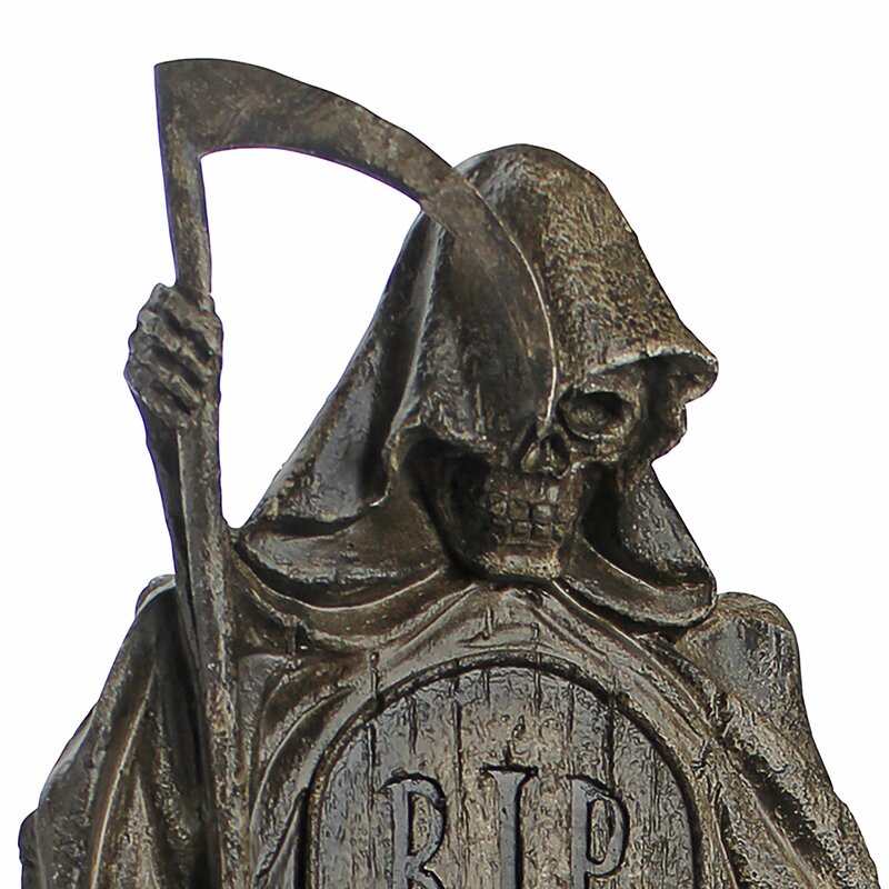 'Rest in Pieces' Grim Reaper Tombstone Statue DR6011