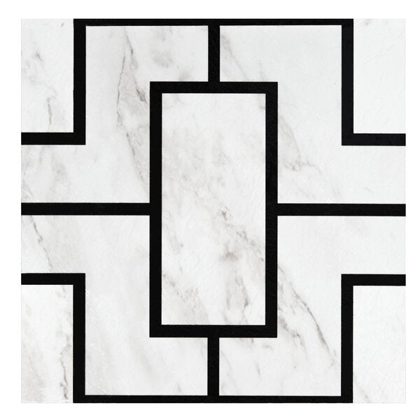 Black Marble Retro 12" x 12" x 1.5mm Luxury Vinyl Tile (Part number: RTFTV61220) (Set of 3) pt909