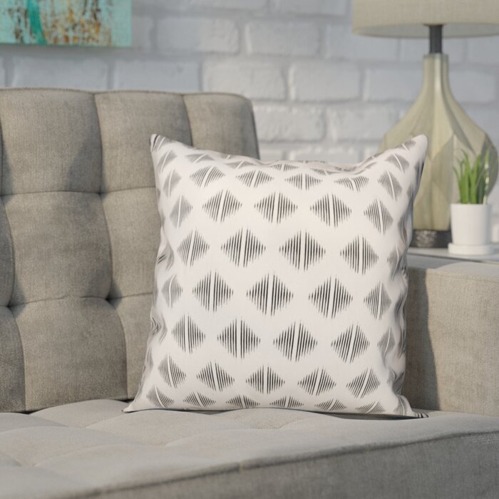 16" x 16" White Revere Abstract Throw Pillow
