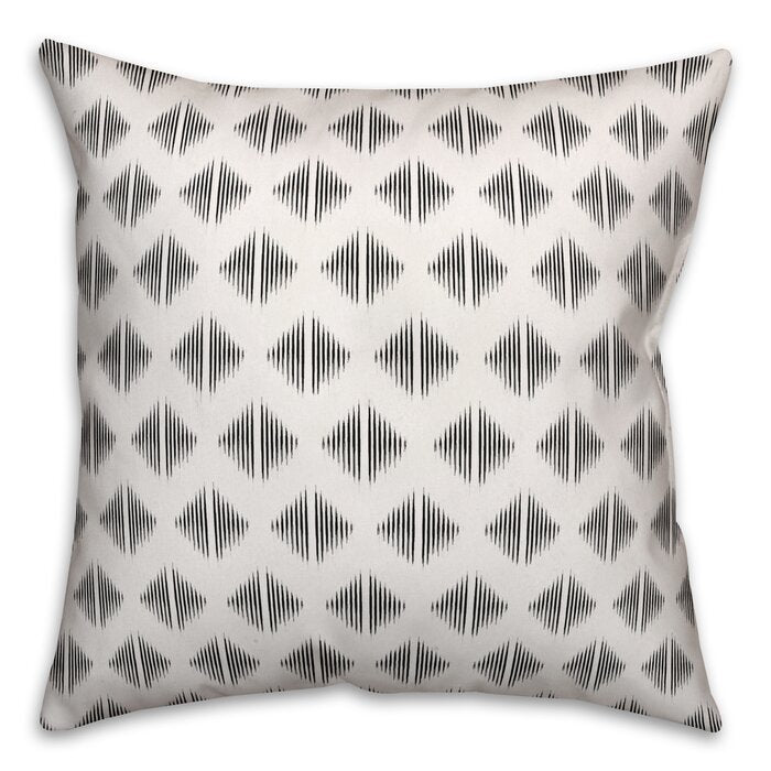 16" x 16" White Revere Abstract Throw Pillow