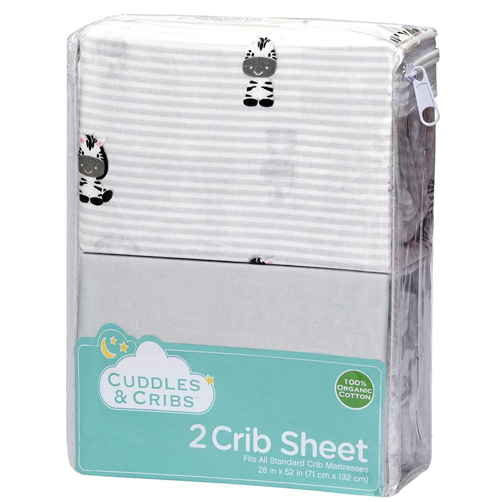2 Zebra Revis Fitted Crib Sheet (Set of 2) TJ245
