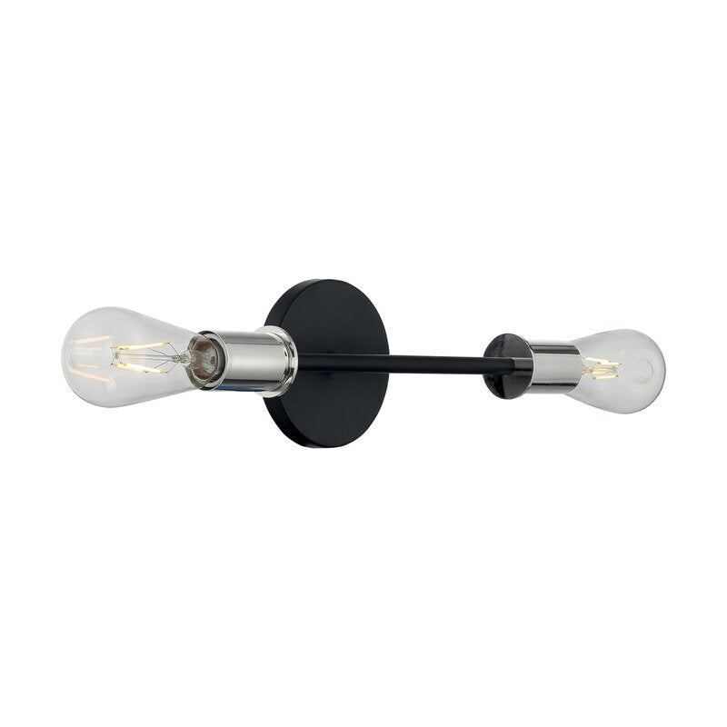 Black/Polished  Nickel Riaz 2-Light Dimmable Vanity Light Set of 2 - RM227
