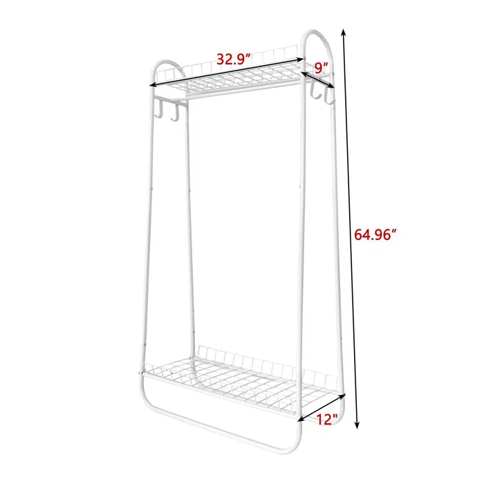 White Rinehart 32.9'' Clothes Rack