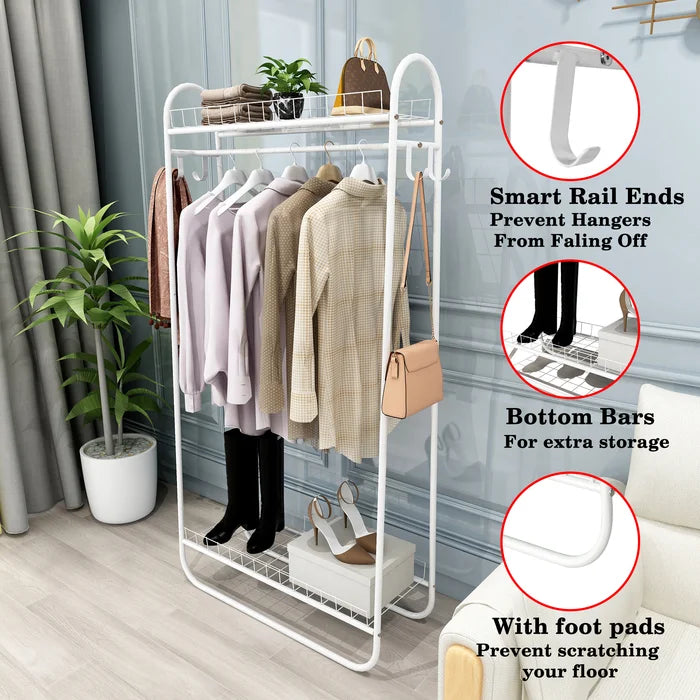 White Rinehart 32.9'' Clothes Rack