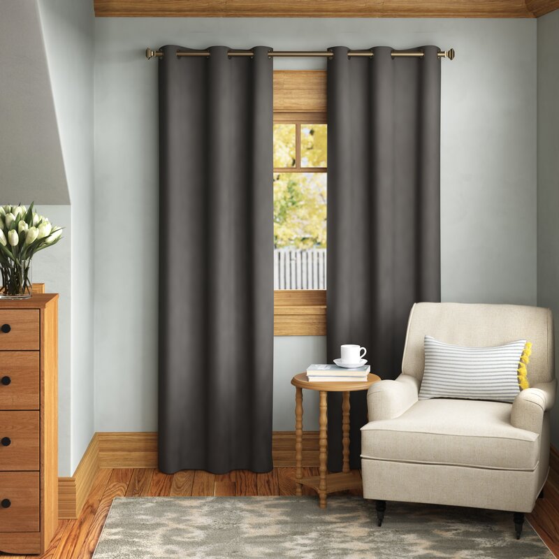 Ringold Solid Blackout Thermal Grommet Single Curtain Panel B108-VS358