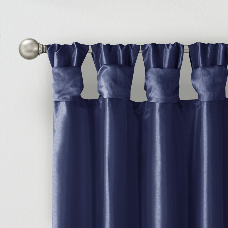 Rivau Solid Semi-Sheer Tab Top Single Curtain Panel (Set of 2) B42-HS195