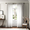 Rivau Solid Semi-Sheer Tab Top Single Curtain Panel 50