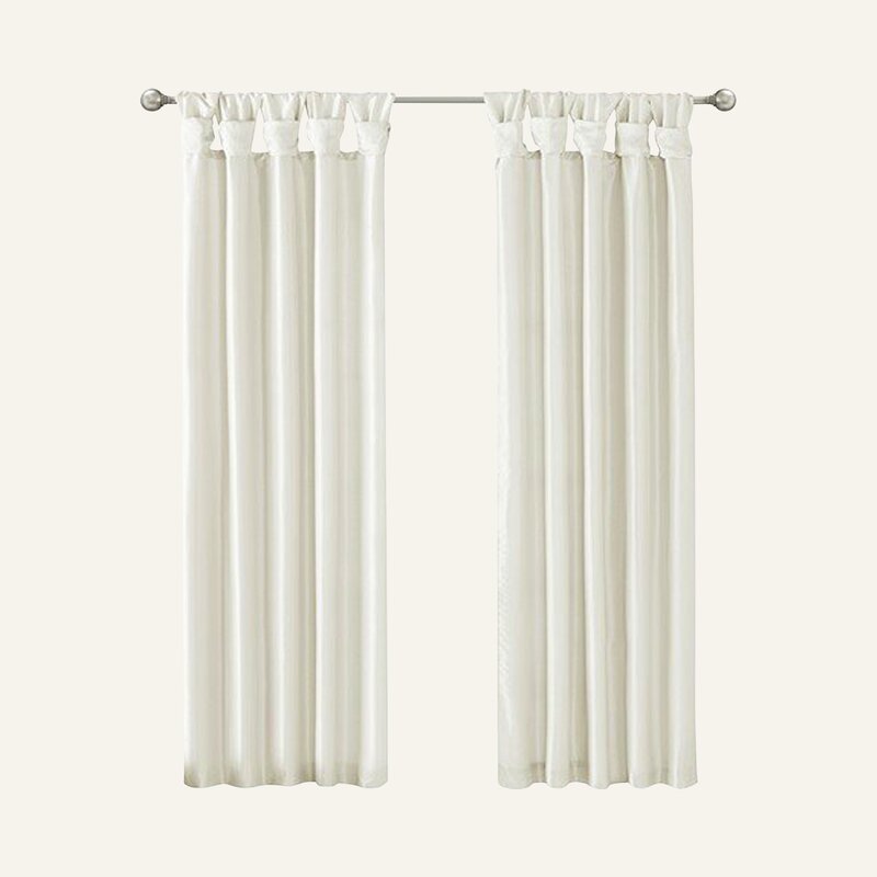 Rivau Solid Semi-Sheer Tab Top Single Curtain Panel 50" W x 95" L, (Set of 2)