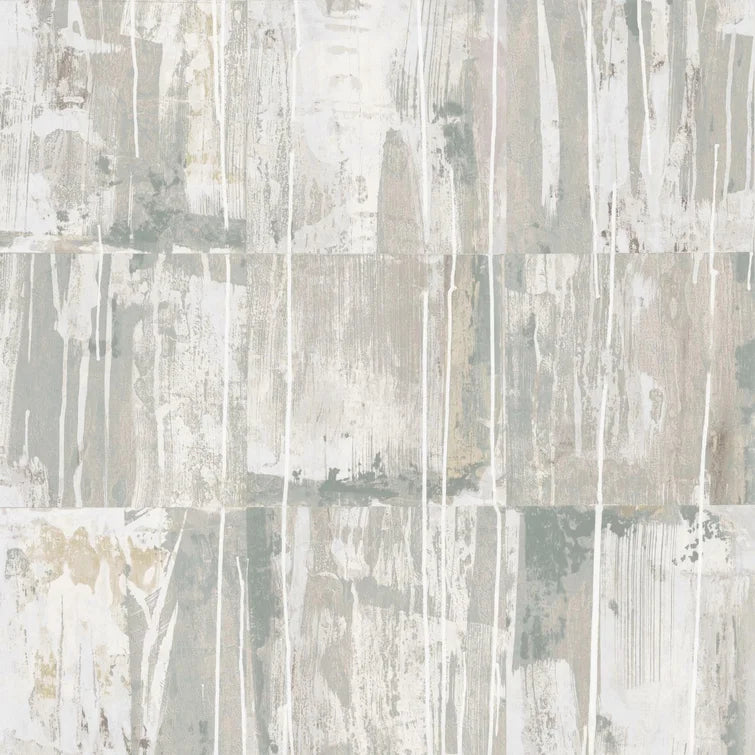 Beige/Gray Robbinsdale Washout 18.86' L x 18" W Peel and Stick Wallpaper Roll