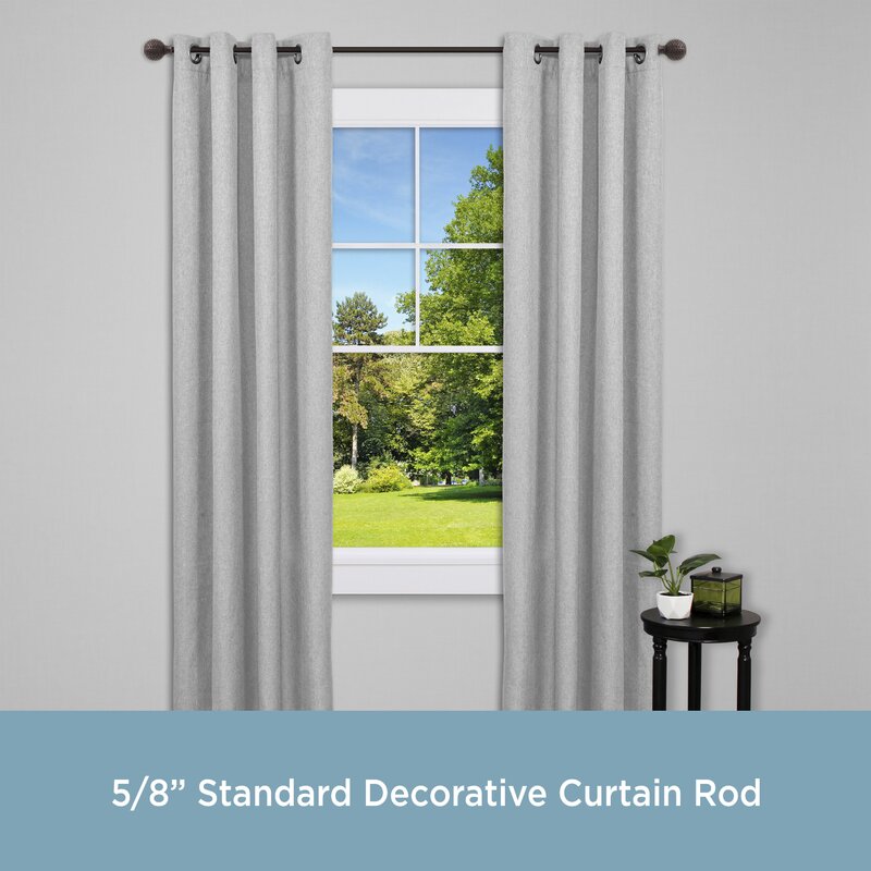 48" - 86" Roberta Weathered Brown 0.625" Curtain Rod SHB631