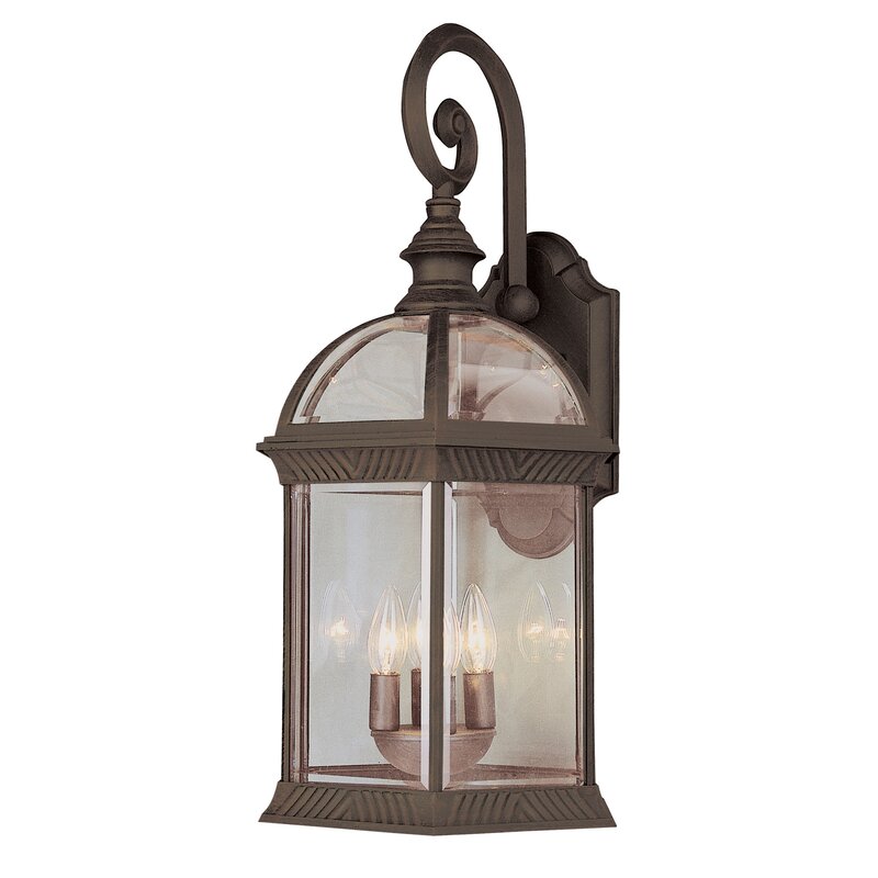 19" H x 9.5" W Robertson Rust 3 - Bulb 19'' H Glass Outdoor Wall Lantern KB130