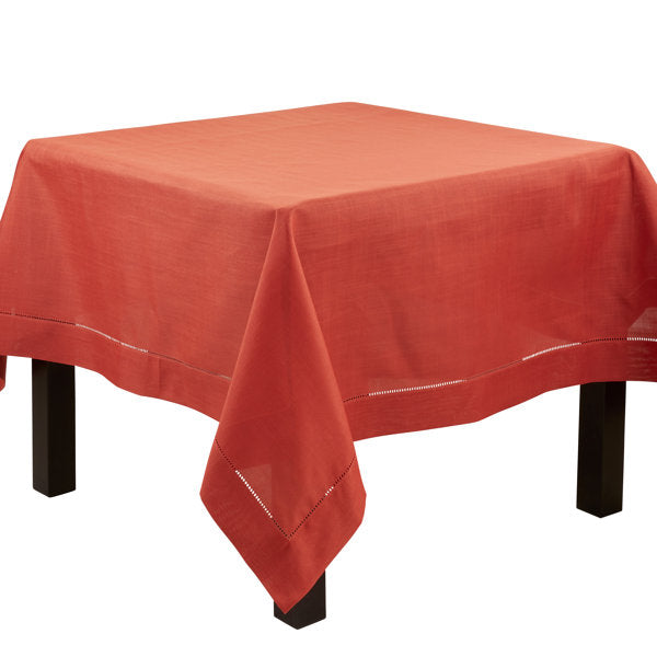 60" x 60" Terracotta Rochester Collection Solid Color Square Tablecloth