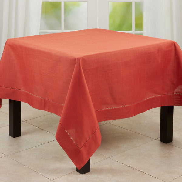 60" x 60" Terracotta Rochester Collection Solid Color Square Tablecloth