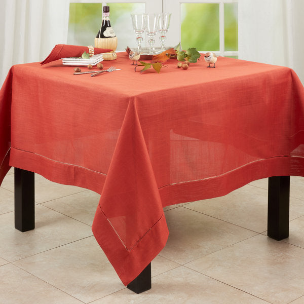 60" x 60" Terracotta Rochester Collection Solid Color Square Tablecloth