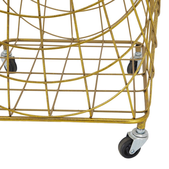Medium ( 24" H x 16.85" W x 16.55" D) Gold Roll Laundry Basket