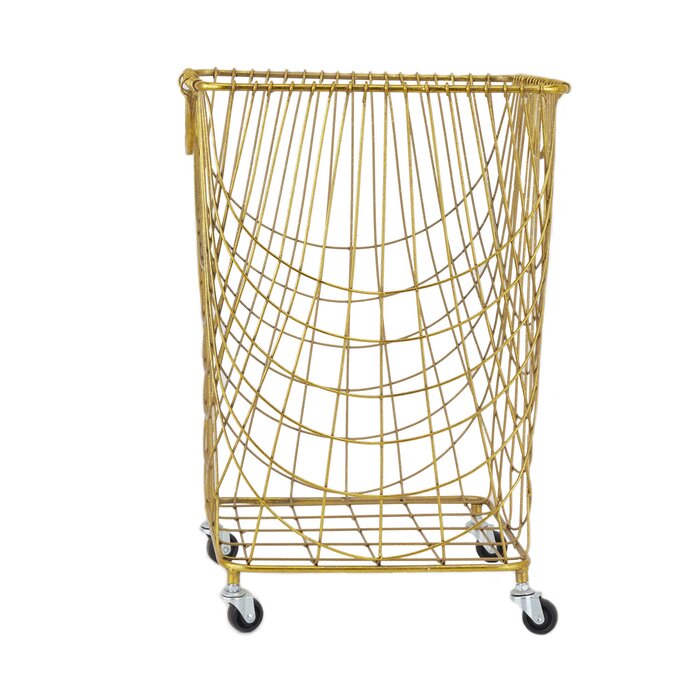 Medium ( 24" H x 16.85" W x 16.55" D) Gold Roll Laundry Basket