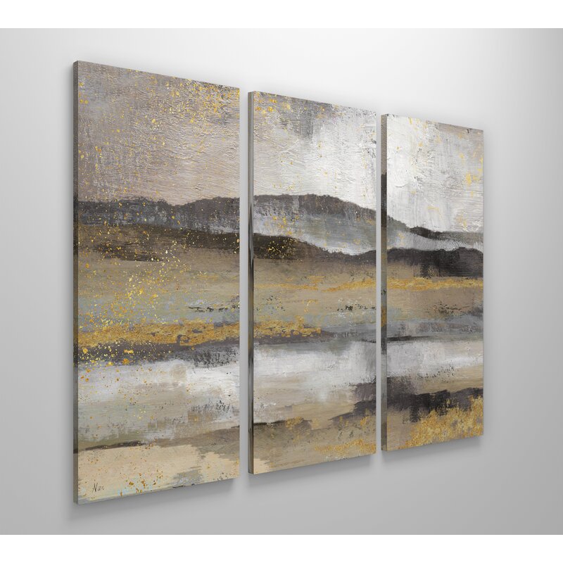 40" H x 60" W x 1.5" D Rolling Hills - 3 Piece Wrapped Canvas Multi-Piece Image