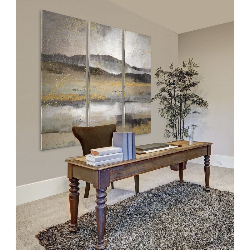 40" H x 60" W x 1.5" D Rolling Hills - 3 Piece Wrapped Canvas Multi-Piece Image