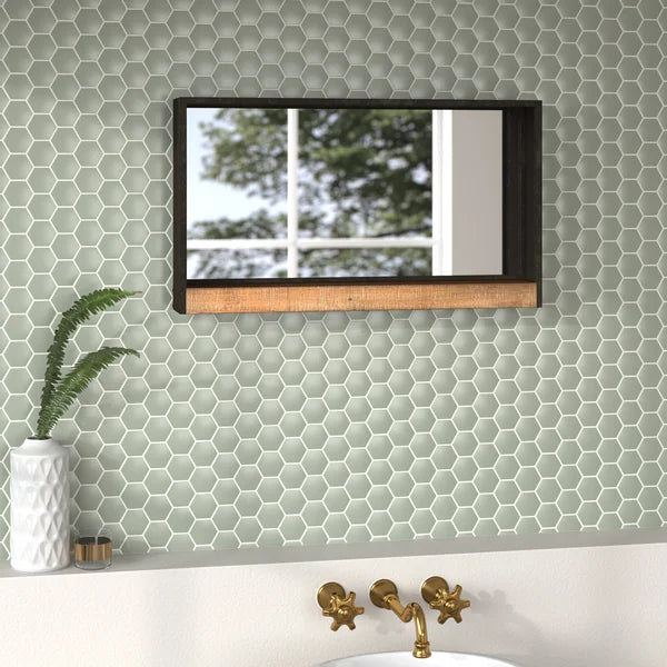 16" x 28" Ronnie Rectangle Metal Wall Mirror