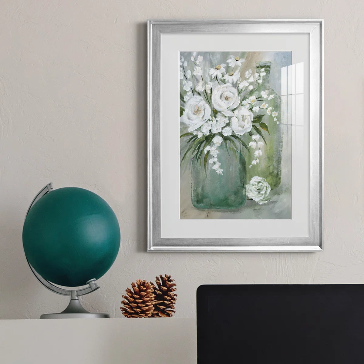 22.5" H x 30.5" W x 1.5" D Rosey Afternoon - Picture Frame Painting on Canvas