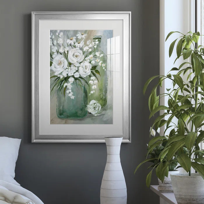 22.5" H x 30.5" W x 1.5" D Rosey Afternoon - Picture Frame Painting on Canvas