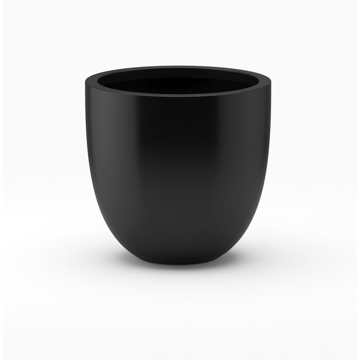 Black Rosio Fiberglass Pot Planter