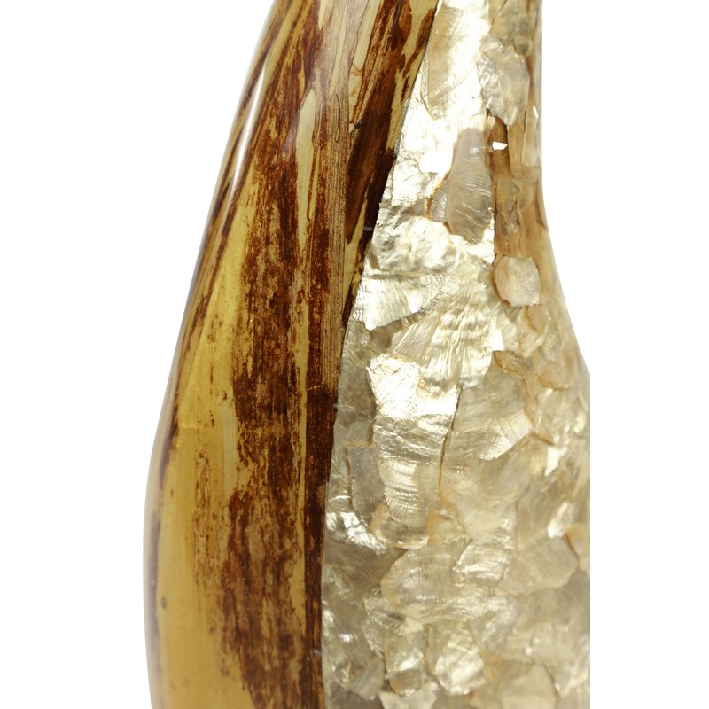 22" H x 7" W x 4" D Rosita Gold Earthenware Floor Vase (SET OF 2)
