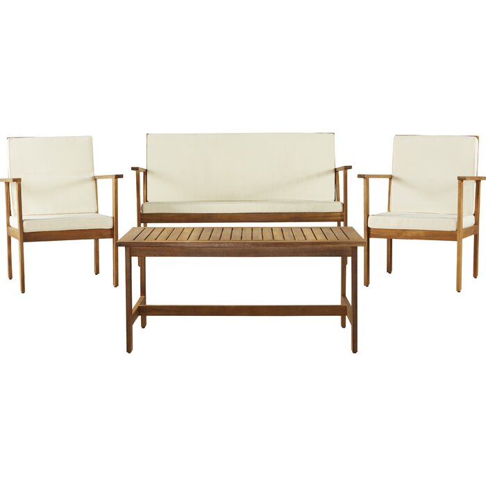 Rosner 4 Piece Sofa Seating Group with Cushions (#545)