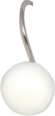 White Rounds Ball Shower Curtain Hooks (Set of 12) HAB177