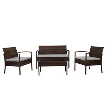 Load image into Gallery viewer, Roxana 4 Piece Rattan Sofa Seating Group with Cushions 1043
